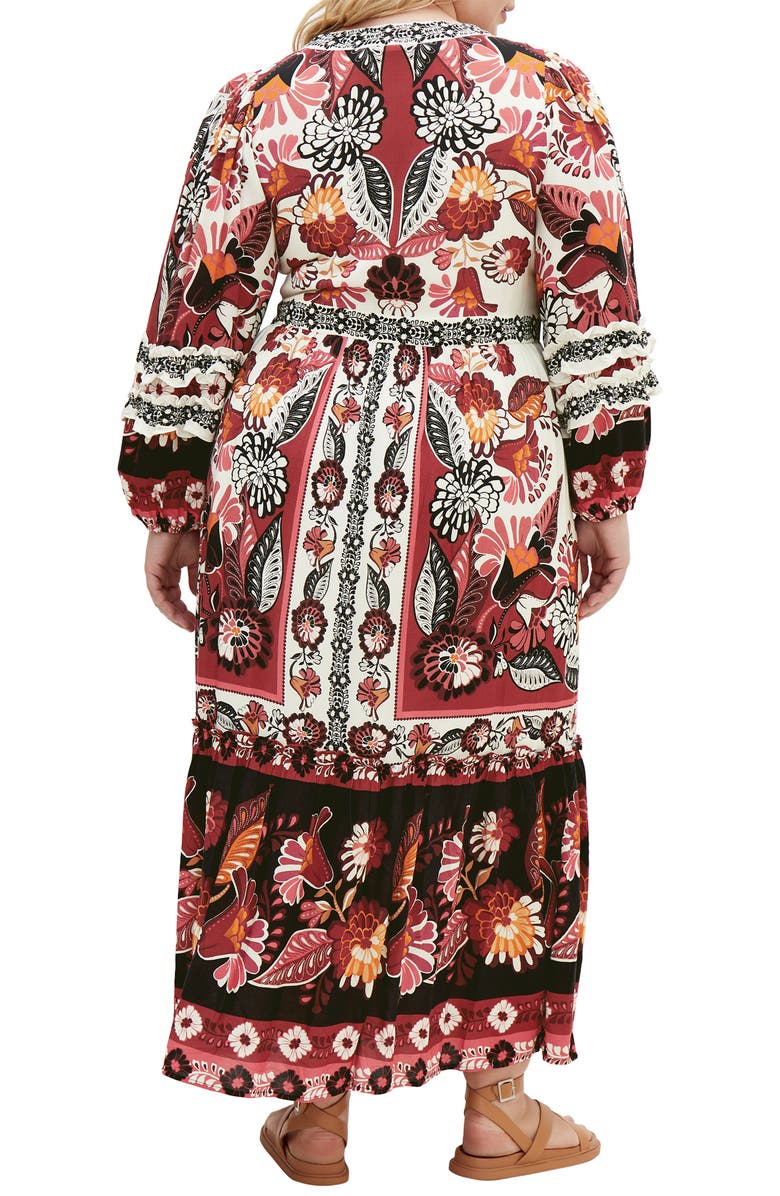 City Chic Malia Mixed Print Long Sleeve Maxi Dress, Alternate, color,