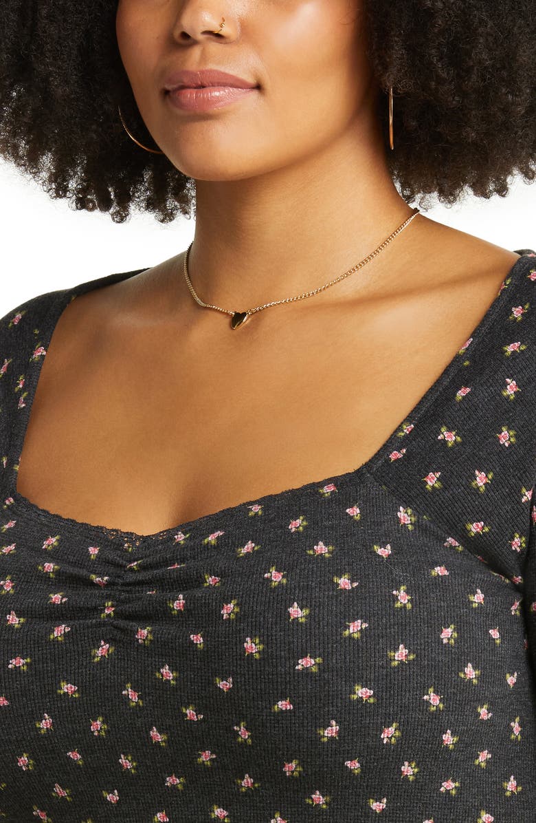 BP. Floral Print Thermal Long Sleeve Baby Tee, Alternate, color,