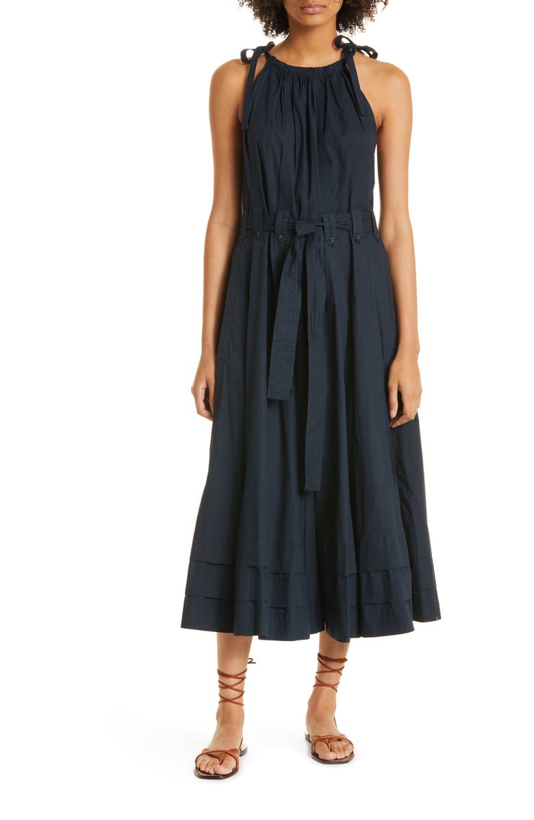 Ulla Johnson Joni Halter Neck Cotton Dress, Main, color,