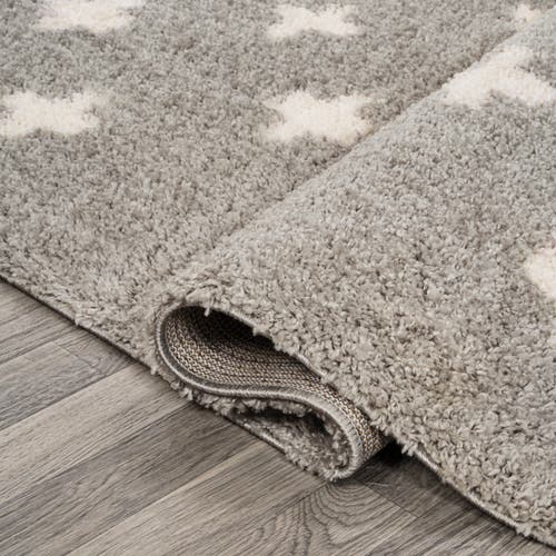 Jonathan Y Cristo Berber Geometric Shag Area Rug In Gray/ivory