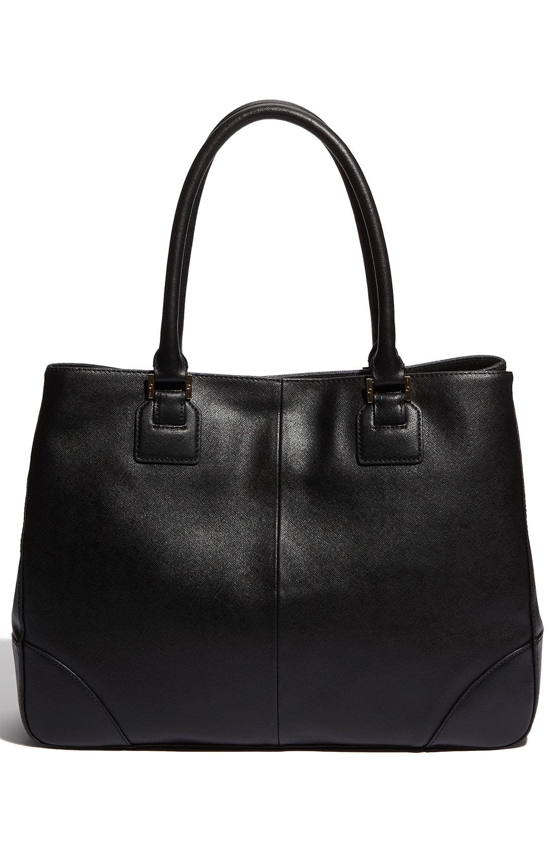 'Robinson' Tote, Alternate, color, BLACK LEATHER