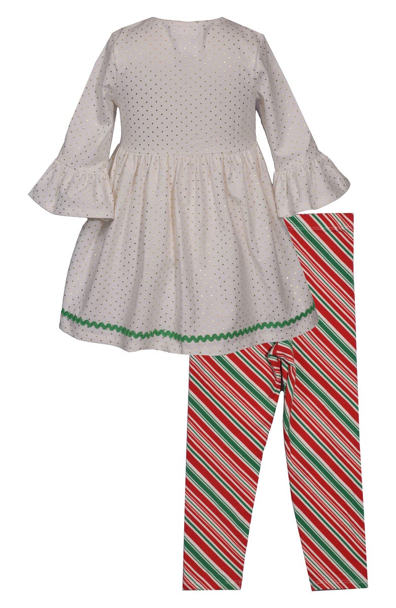 Bonnie Jean Kids' Gingerbread Cookies Tunic & Leggings Set, Alternate, color, Ivory