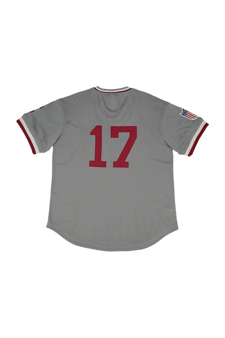 Men's Rings & Crwns #17 Gray Pittsburgh Crawfords Mesh Replica V-Neck Jersey, Alternate, color, Gray