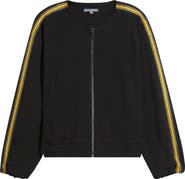 Wit & Wisdom Stripe Trim Front Zip Jacket