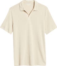 Johnston & Murphy Linen Blend Johnny Collar Polo