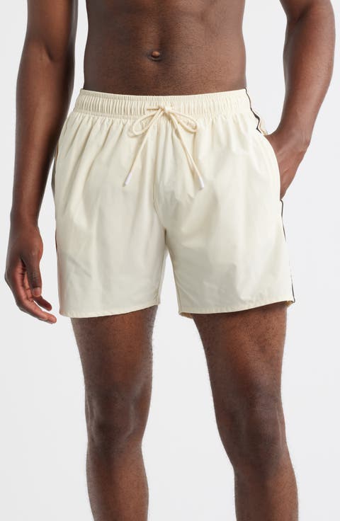 Side Stripe Stretch Swim Trunks