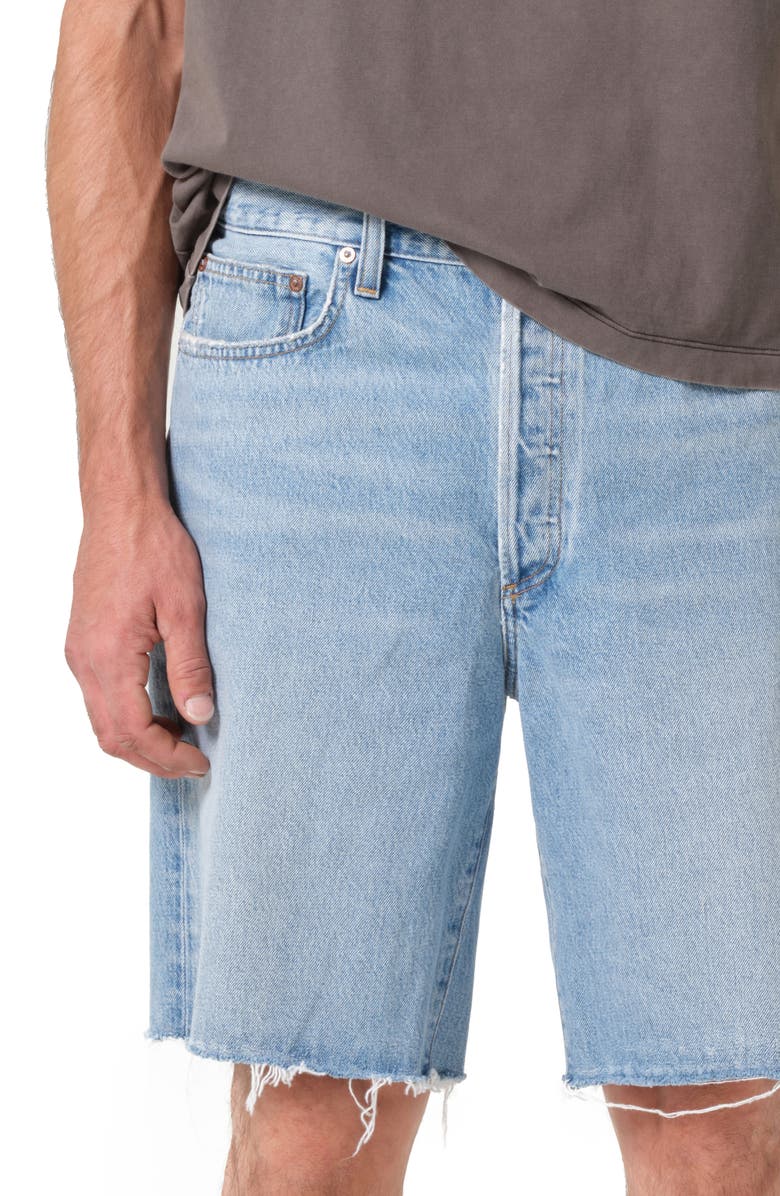AGOLDE Anson Raw Hem Denim Shorts, Alternate, color, Force
