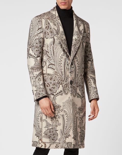 Coat Long Paisley Men