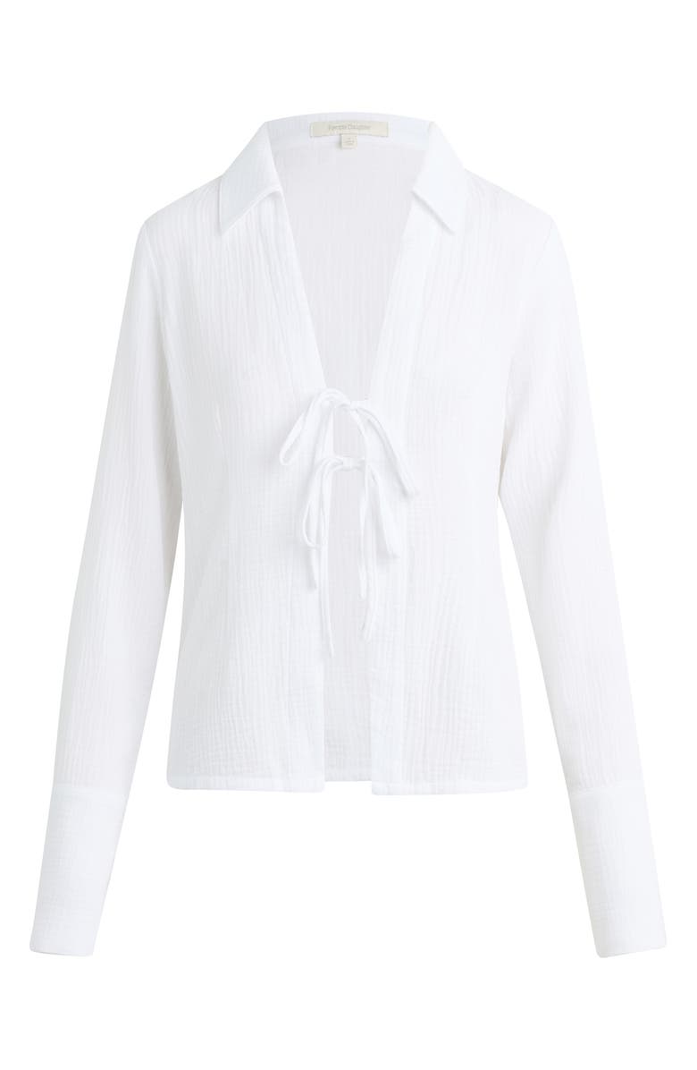 Favorite Daughter The Tied & True Cotton Gauze Shirt, Alternate, color, Bright White