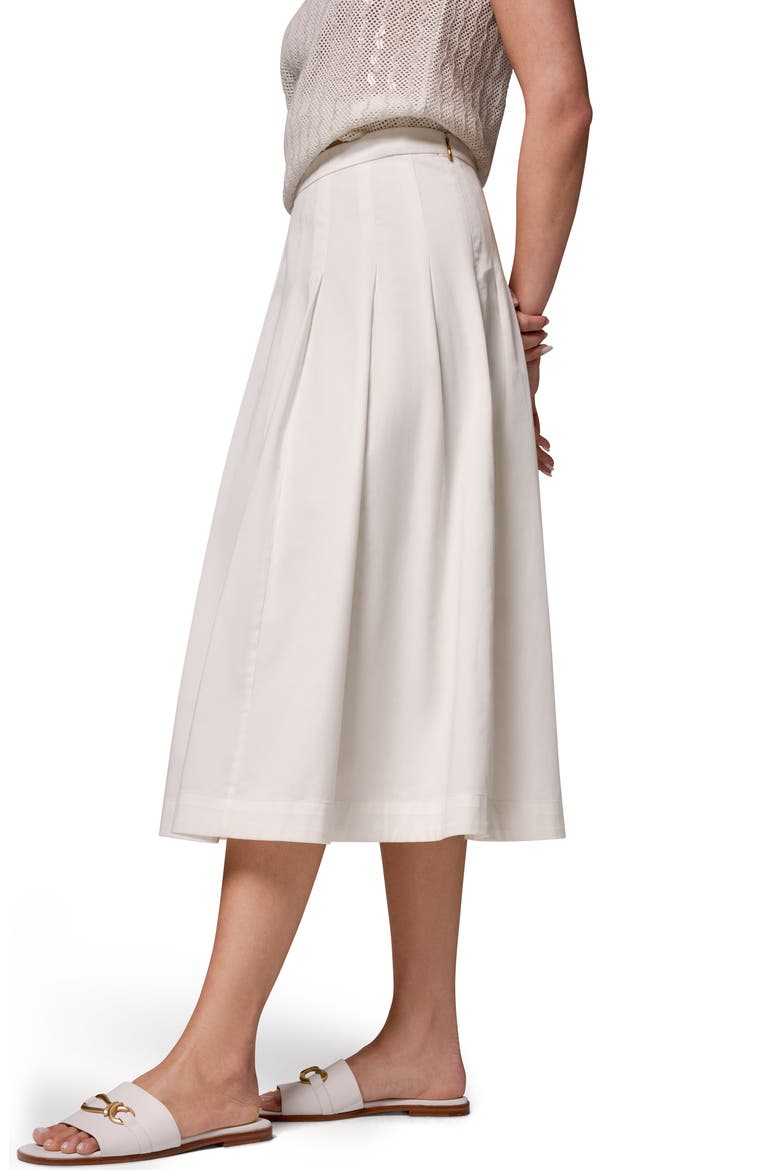 Pleated Midi Skirt, Alternate, color, CREAM