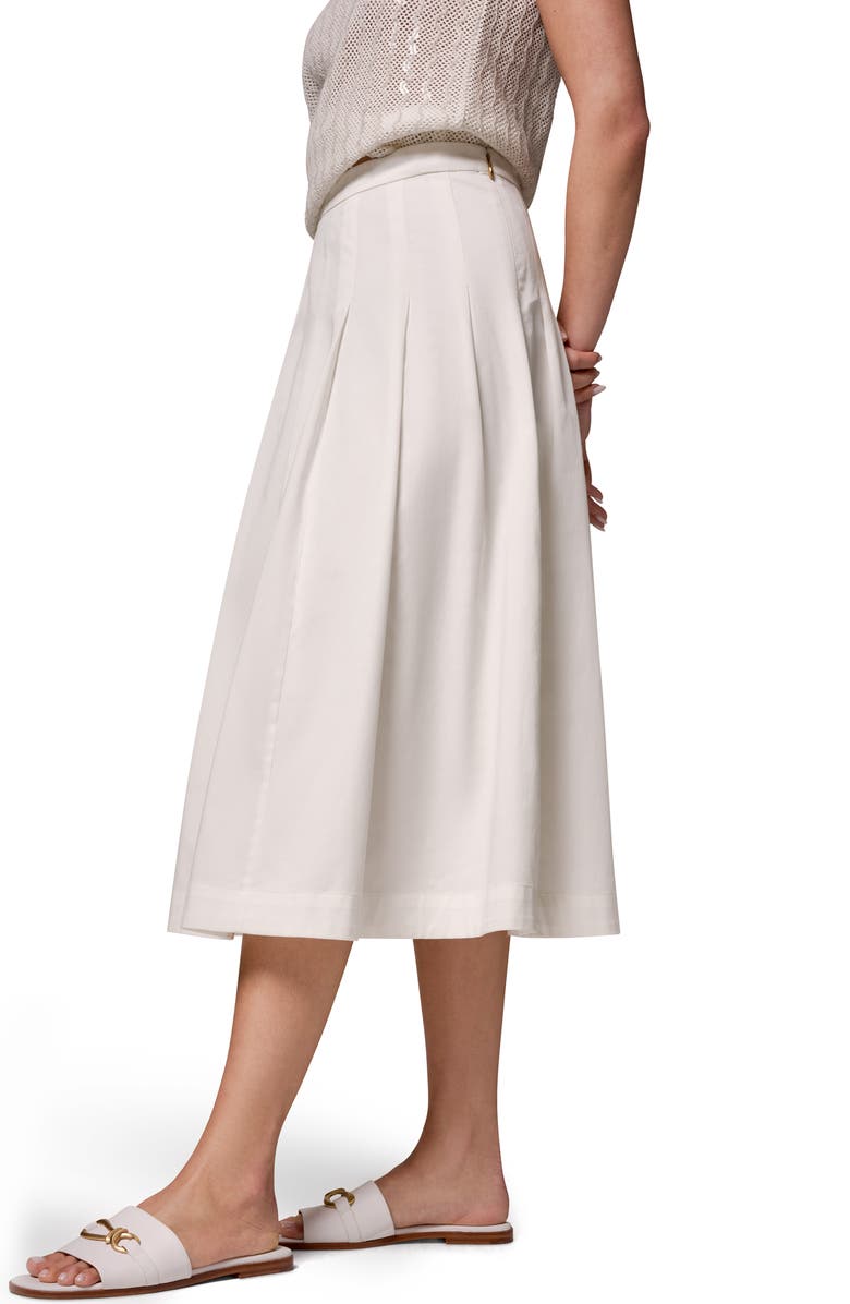Donna Karan New York Pleated Midi Skirt, Alternate, color, Cream
