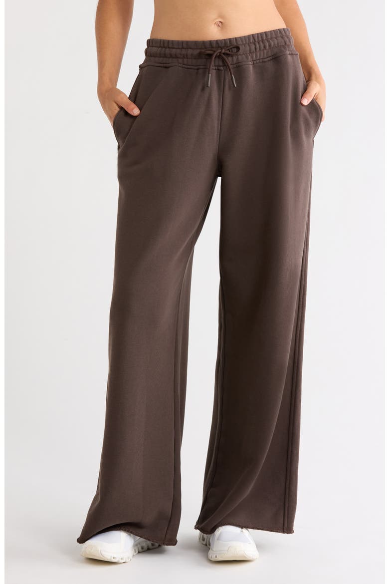 x FKA twigs Club Collective Raw Hem Cotton Drawstring Pants, Main, color, ESPRESSO