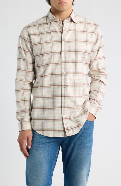 Palisades Plaid Stretch Cotton Shirt