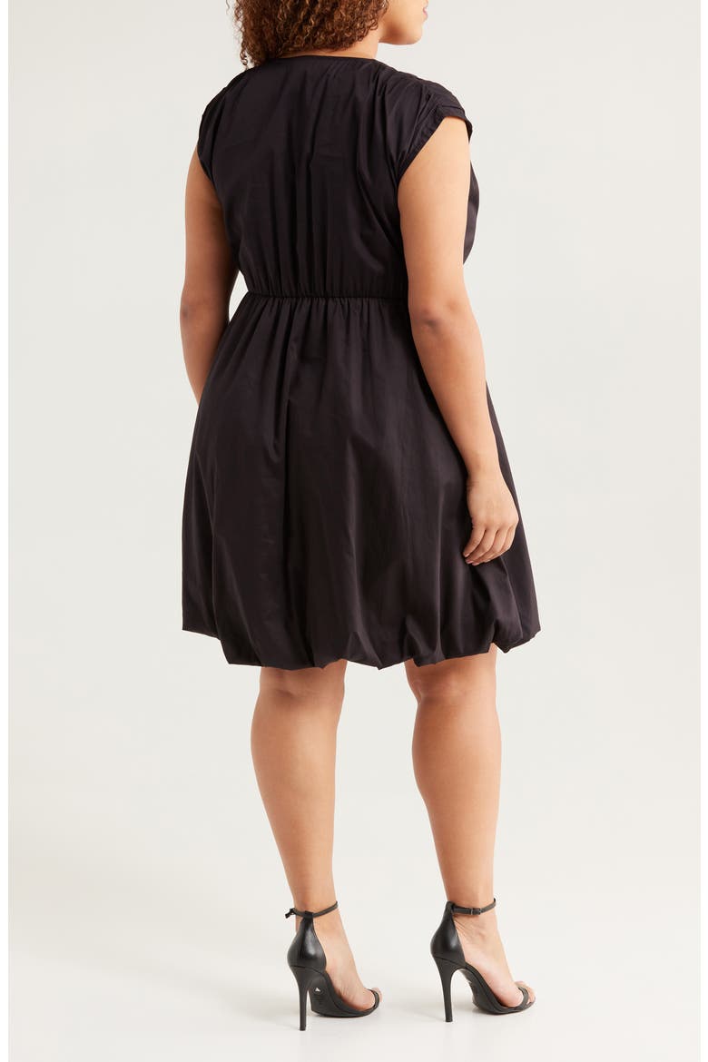 Arla Bubble Hem Cotton Dress, Alternate, color, BLACK