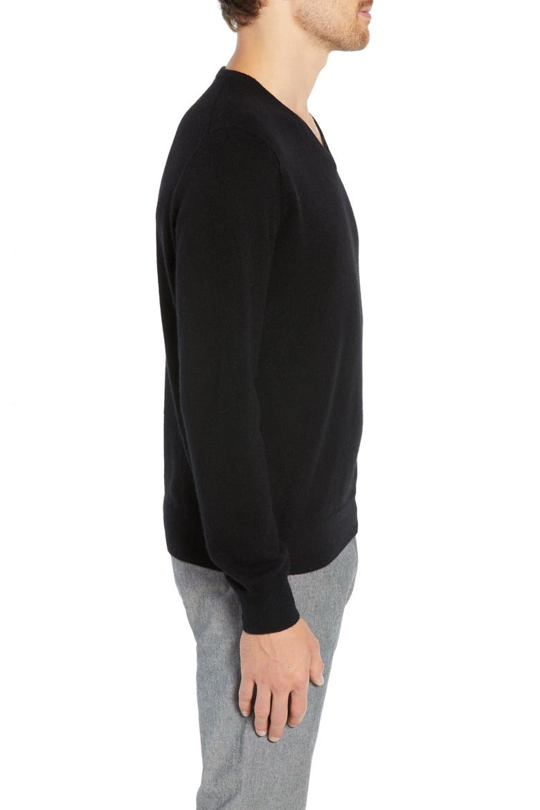 Everyday Cashmere Regular Fit V-Neck Sweater, Alternate, color, BLACK