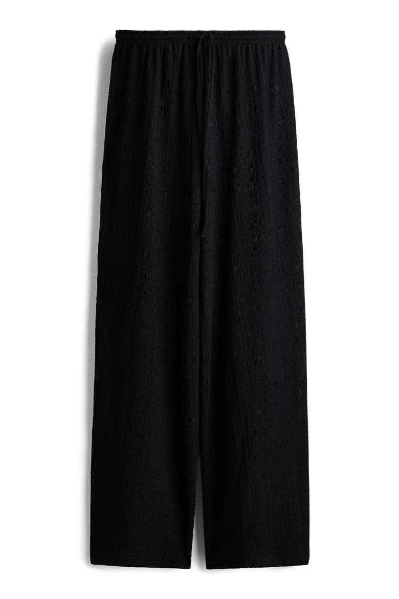 Textured Drawstring Pants, Alternate, color, Black