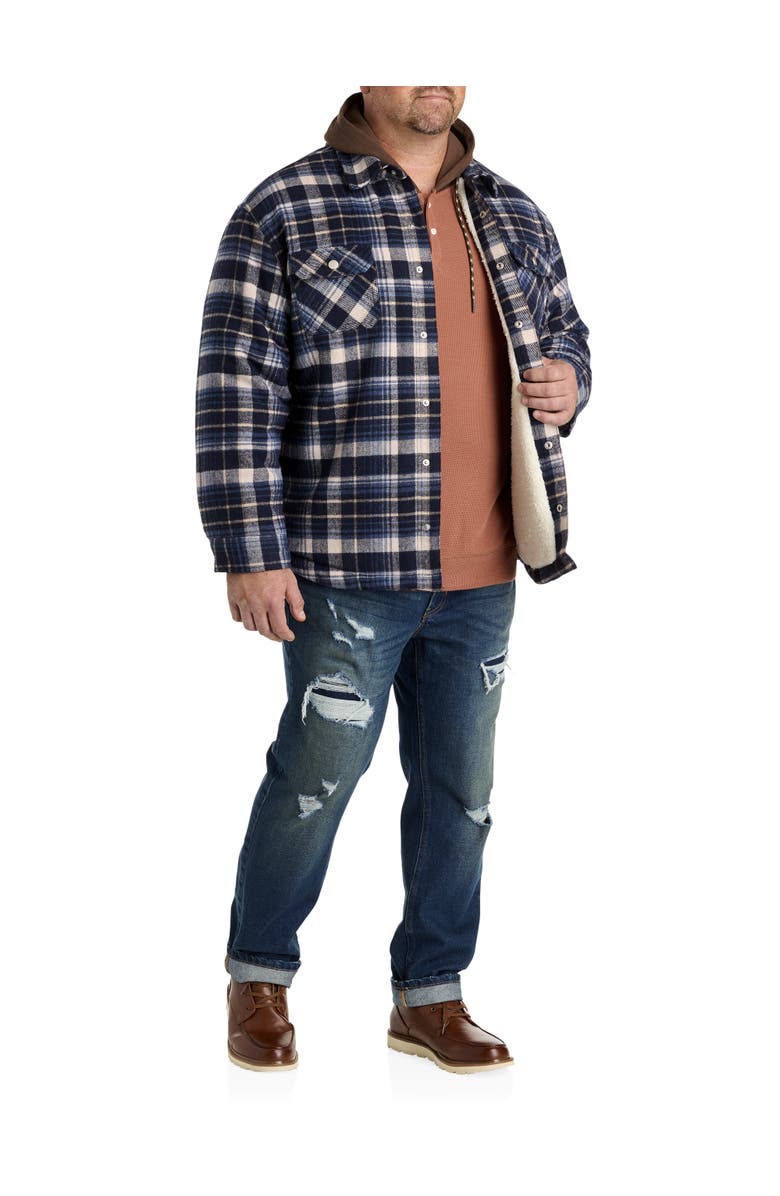 True Nation by DXL Big & Tall Lined Flannel Shirt Jacket, Alternate, color, 