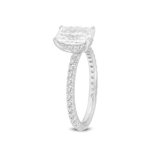 Luvmyjewelry Sia 14k Gold Radiant Cut Lab Grown Diamond Hidden Halo Ring In 14k White Gold