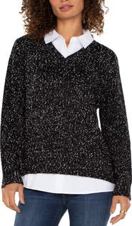 Liverpool Layered Look Mélange Sweater