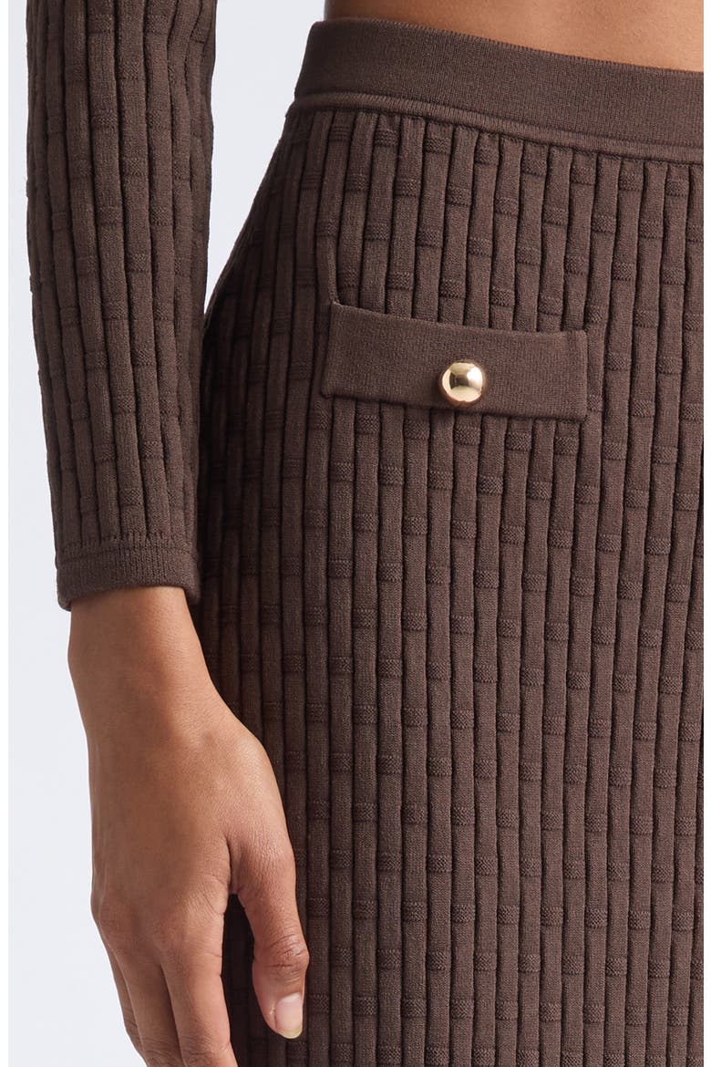Milla Ribbed Midi Skirt, Alternate, color, ESPRESSO