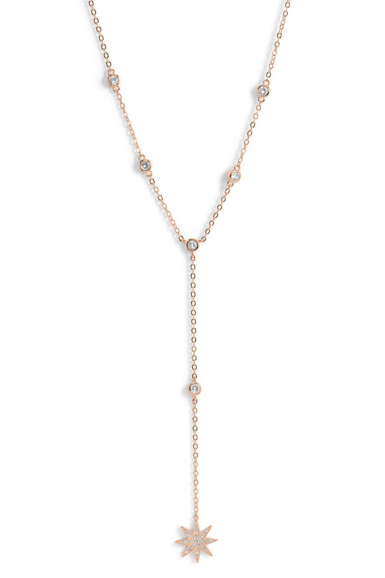 Starburst Lariat Necklace, Main, color, Rosegold