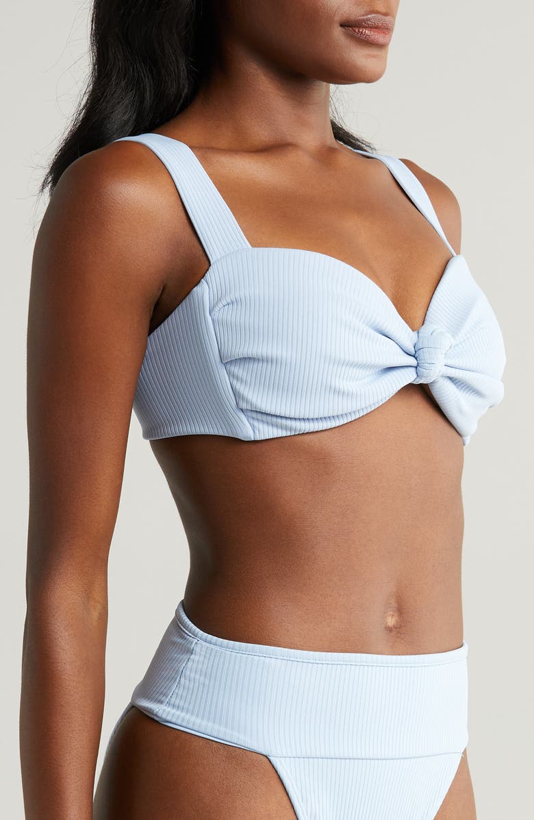 MONTCE Hayden Knotted Rib Bikini Top, Alternate, color, Peri Rib