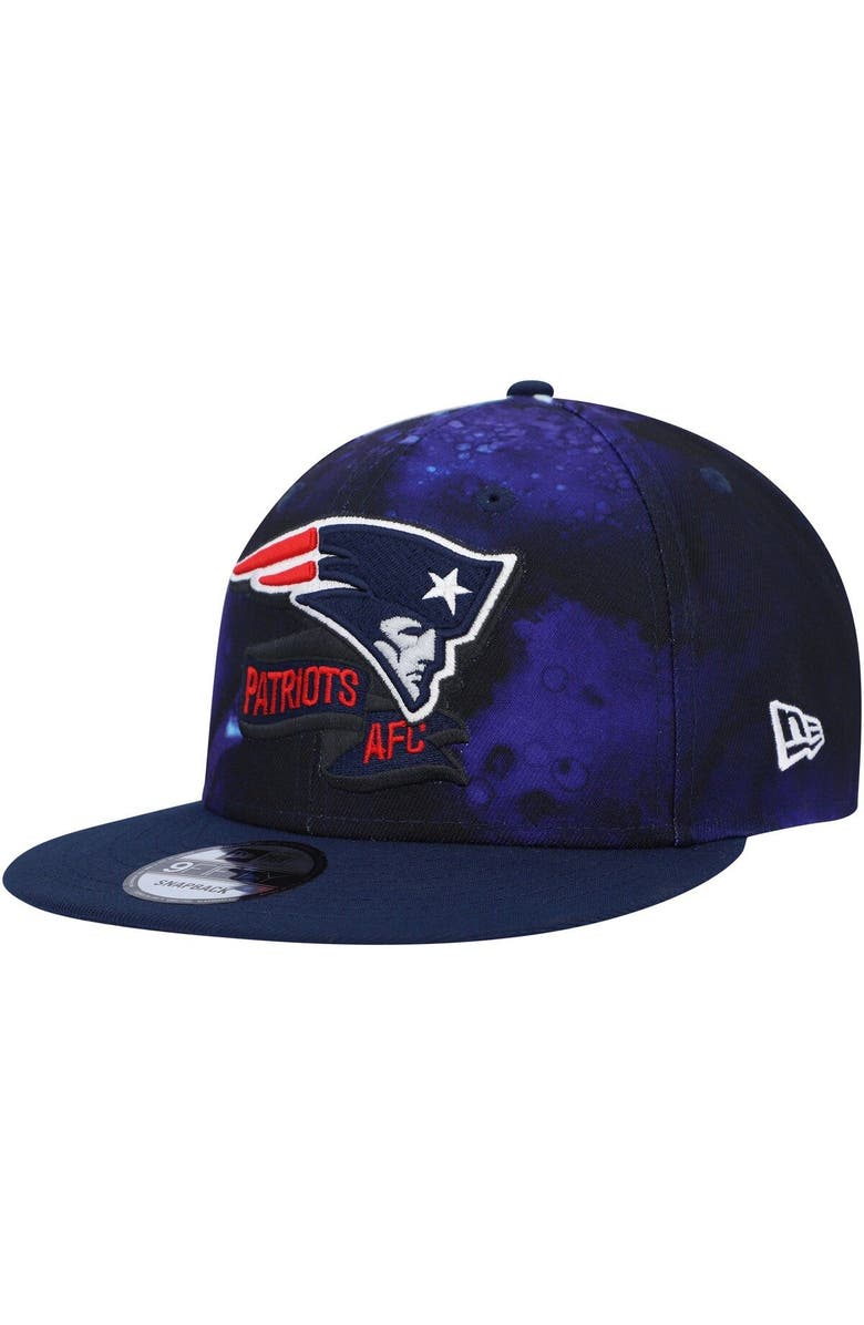 New Era Men's New Era Navy New England Patriots 2022 Sideline 9FIFTY Ink Dye Snapback Hat, Alternate, color, 