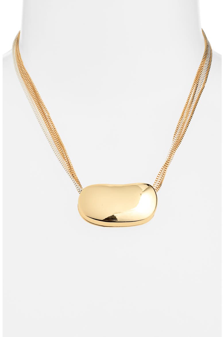 Orb Pendant Layered Chain Necklace, Alternate, color, GOLD- SILVER