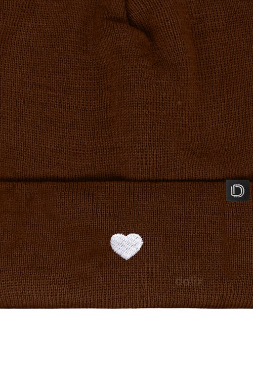 Dalix Lil Heart Beanie Cap In Brown