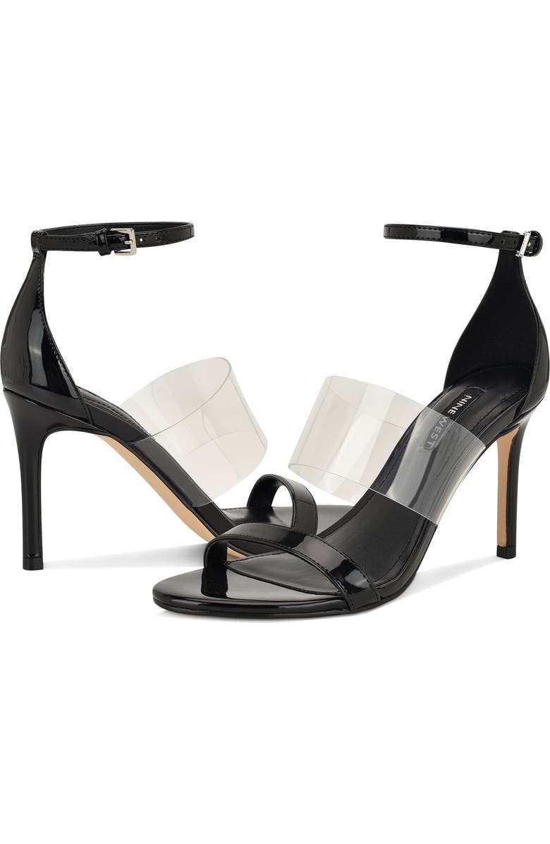 Nine West Vallie Ankle Strap Sandal, Alternate, color, Black