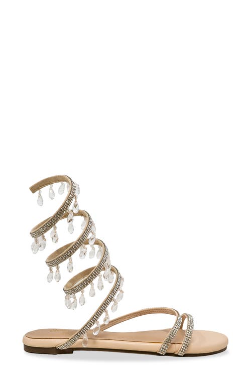 Chase & Chloe Chase And Chloe Irma Rhinestone Coil Ankle Wrap Sandal