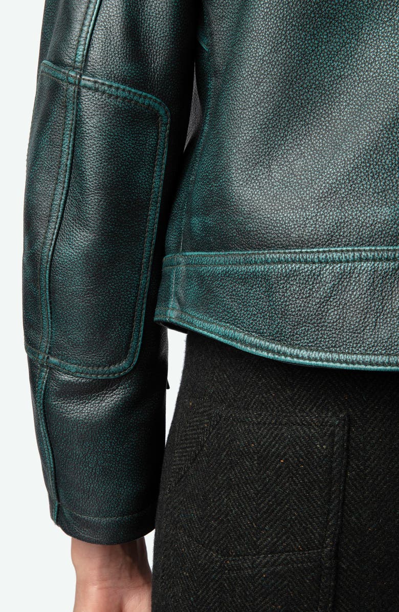 Zadig & Voltaire Loupa Leather Jacket, Alternate, color, 