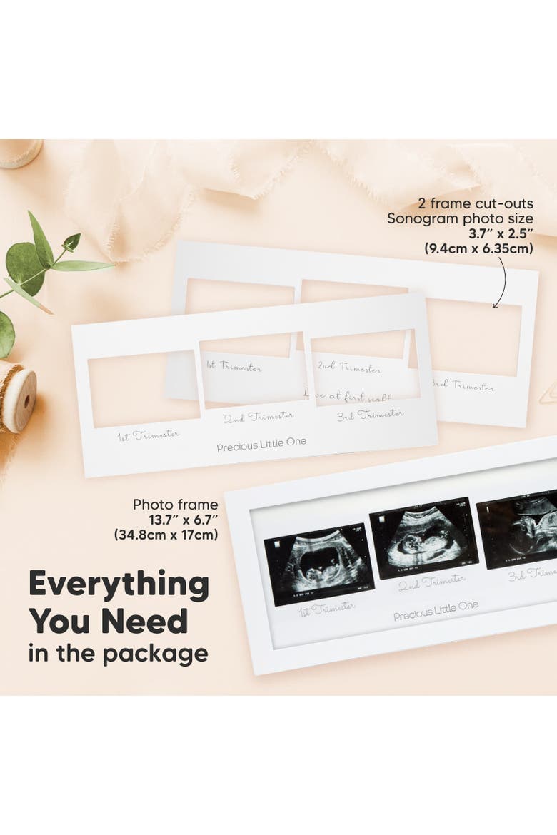 Trio Baby Sonogram Frame, Alternate, color, Alpine White