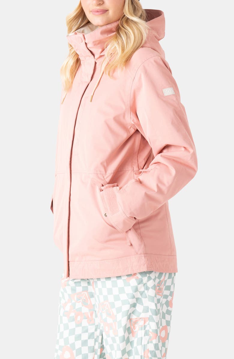 Roxy Billie Water Resistant Hooded Insulated Jacket, Alternate, color, Rose Tan