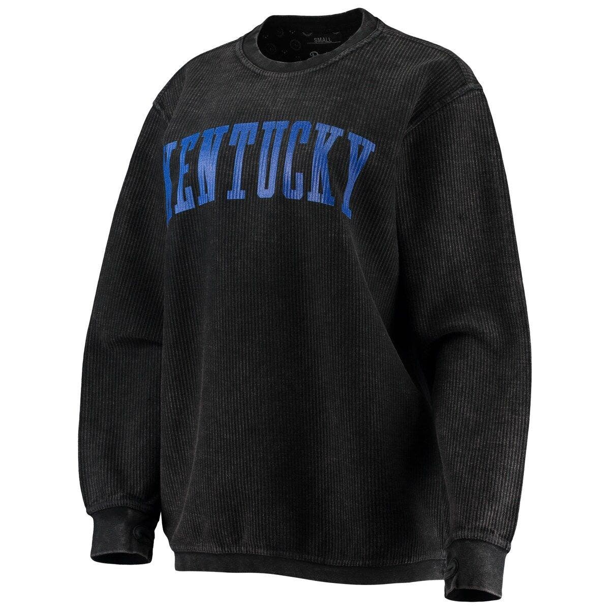 Pressbox Black Kentucky Wildcats Comfy Cord Vintage Wash Basic Arch Pullover Sweatshirt