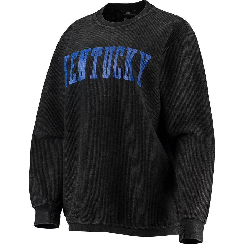 Pressbox Black Kentucky Wildcats Comfy Cord Vintage Wash Basic Arch Pullover Sweatshirt