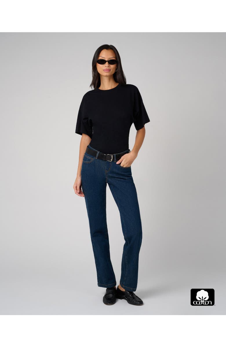 WeWoreWhat Cinched T-Shirt Bodysuit, Alternate, color, Black