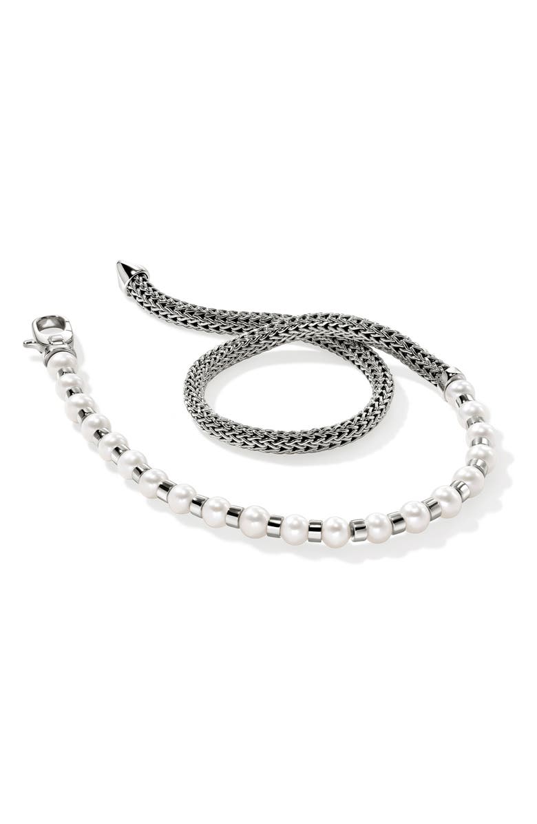 John Hardy JH Essential Pearl Wrap Bracelet, Sterling Silver, Alternate, color, Silver