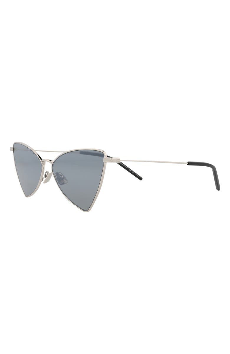 Saint Laurent 58mm Cat Eye Sunglasses, Alternate, color, Silver Silver Silver