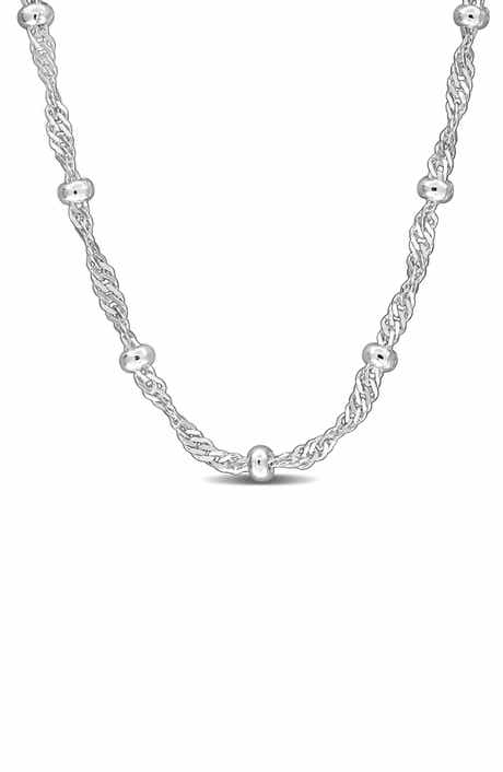 DELMAR Saturno Bead Station Necklace, 2.7mm