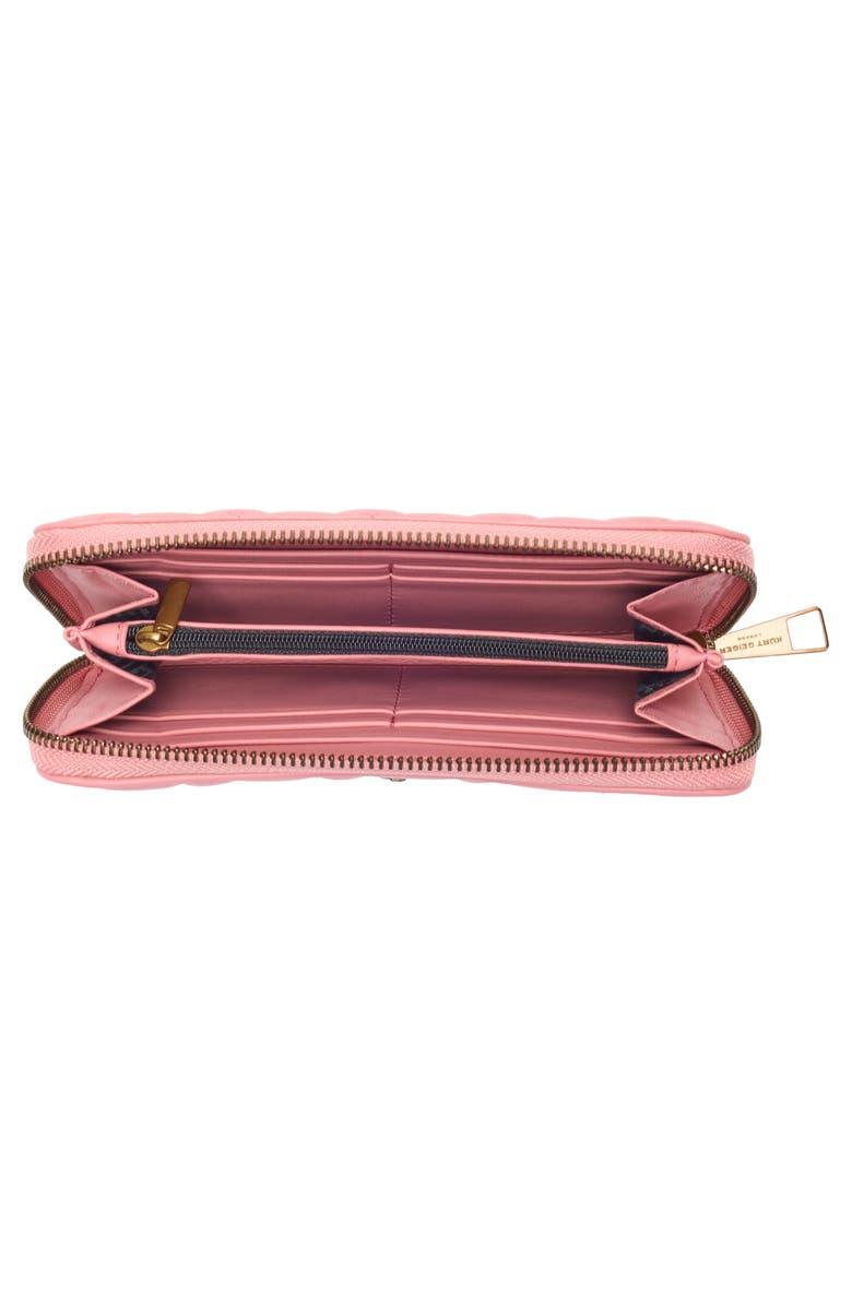 Kurt Geiger London Kensington Leather Zip Wallet, Alternate, color, Pink Comb