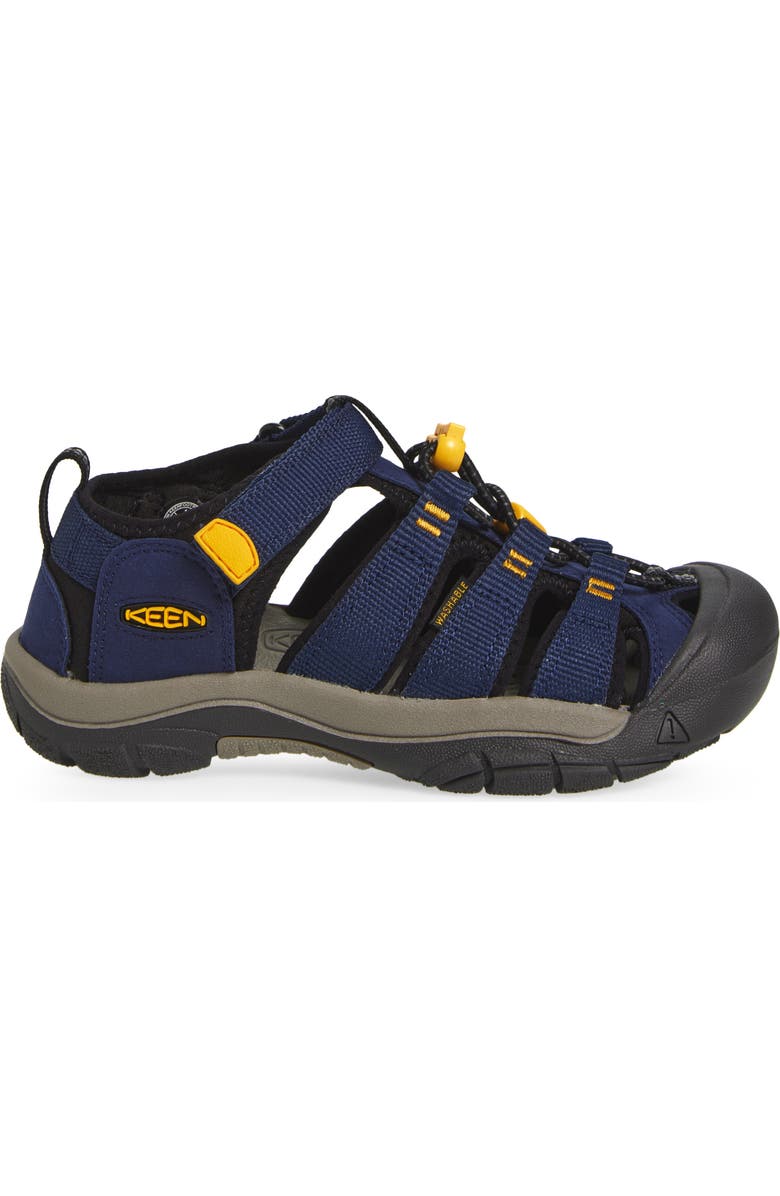 KEEN Kids' Newport H2 Water Friendly Sandal, Alternate, color, Naval Academy/Keen Yellow