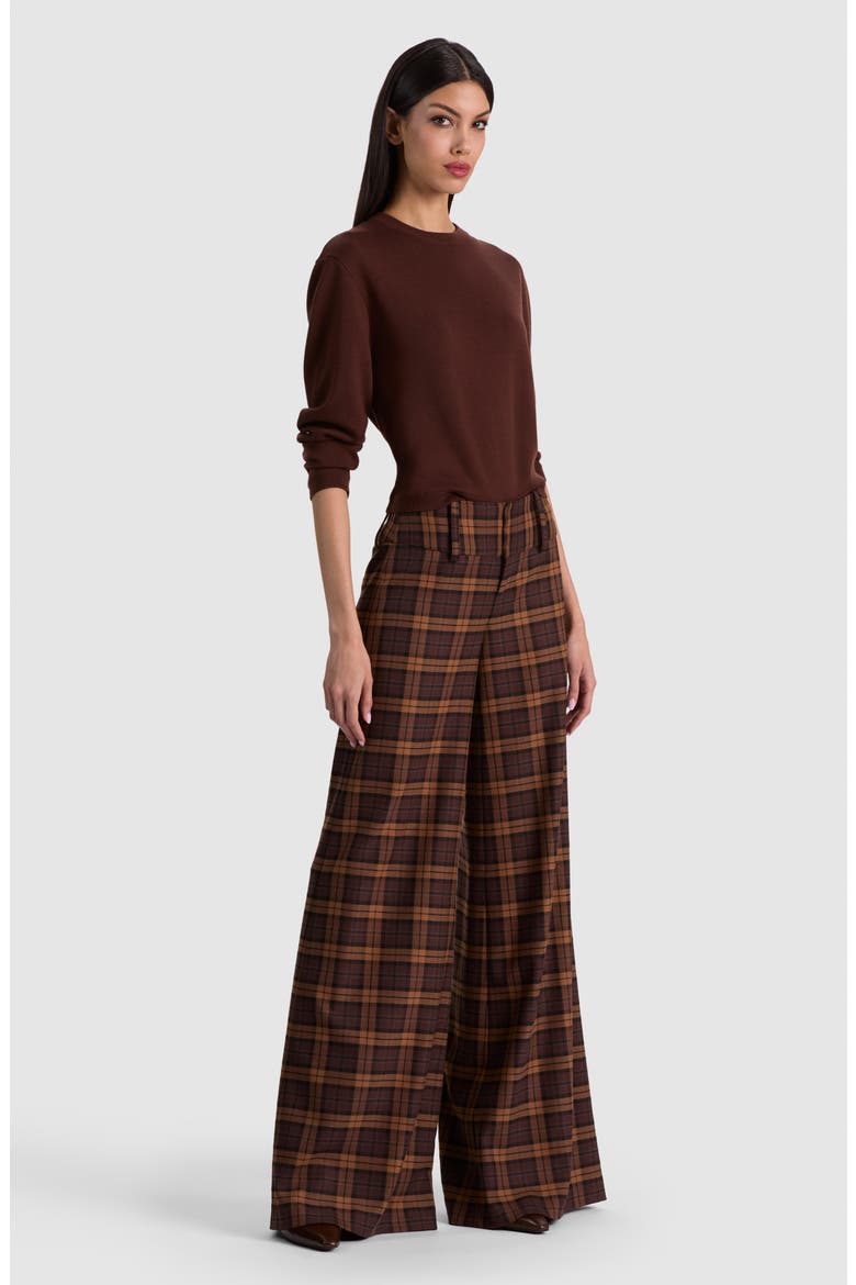 Olivia Low Rise Wide Leg Pants, Alternate, color, DARK CHOCOLATE/ CAMEL