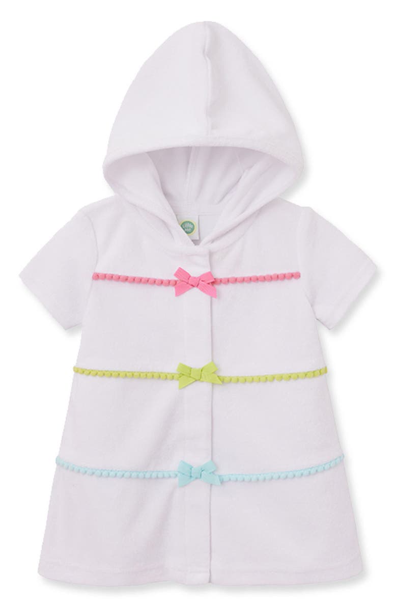 Little Me Hooded Swim Cover-Up Dress, Alternate, color,
