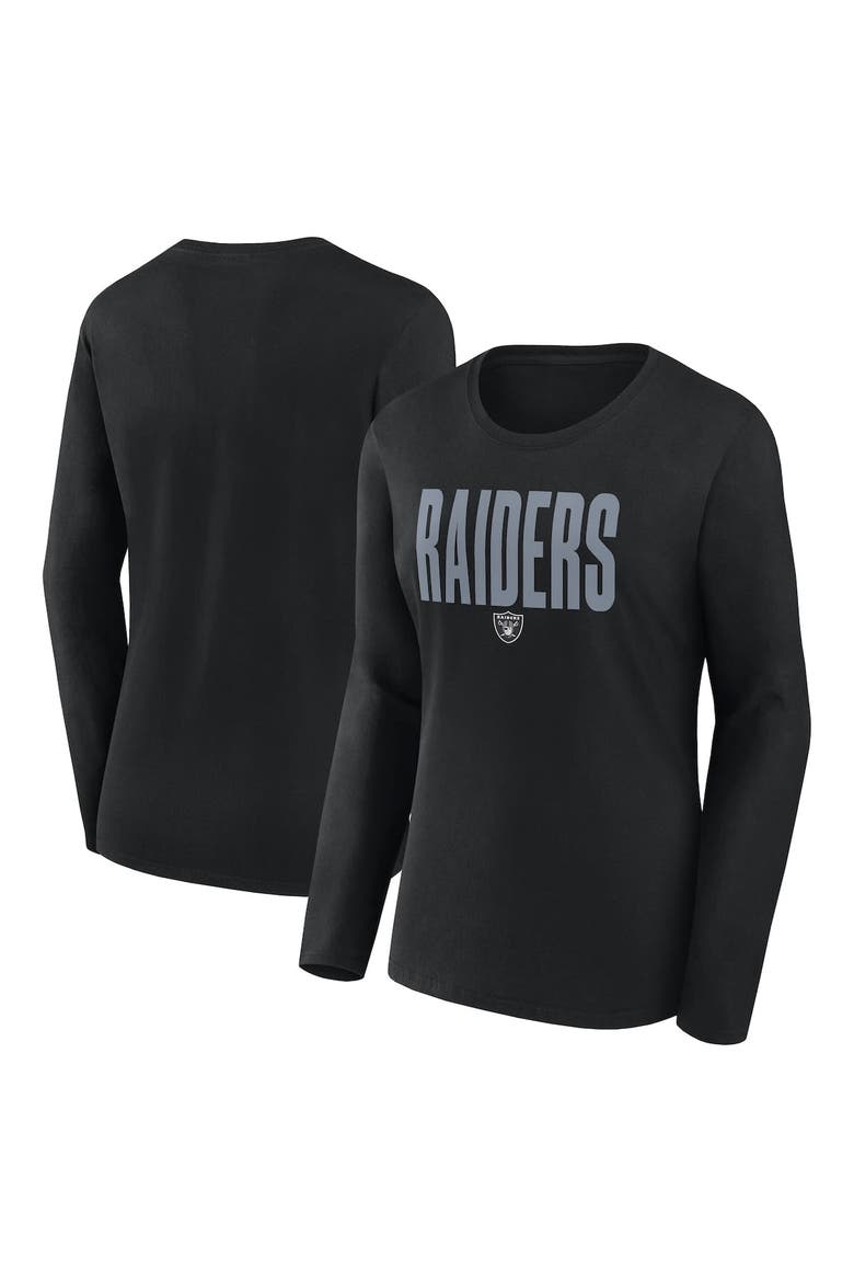Women's Logo Athletic Black Las Vegas Raiders Grip Long Sleeve T-Shirt, Main, color, Black