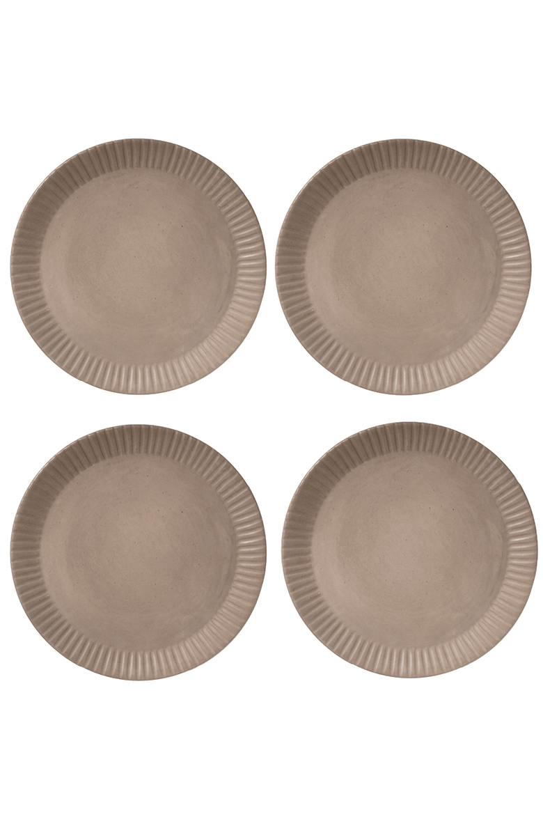 Une Vie Nomade Earth Lines Dinner Plate - Set of 4, Alternate, color, Brown