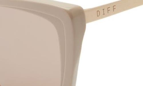 Diff Becky Ii 56mm Cat Eye Sunglasses In Brushed Gold/silver Flash