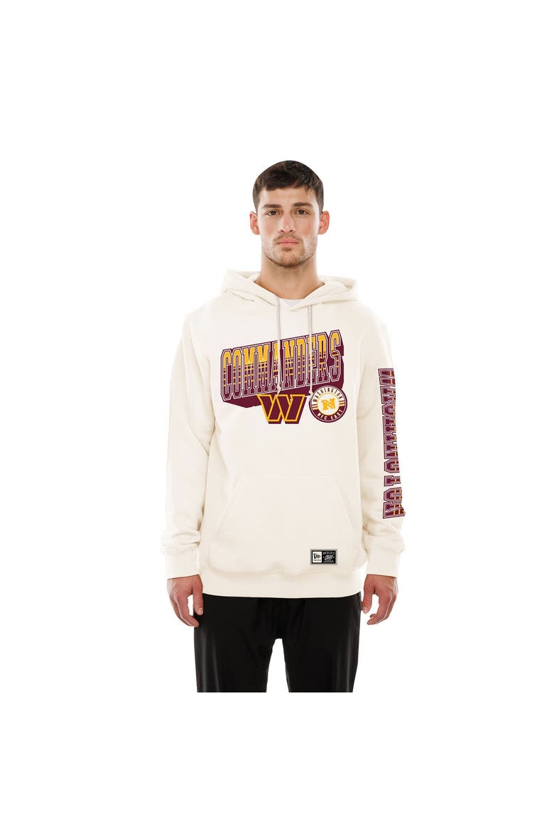 Men's New Era  Cream Washington Commanders Dune Dust Hoodie, Main, color, Cream