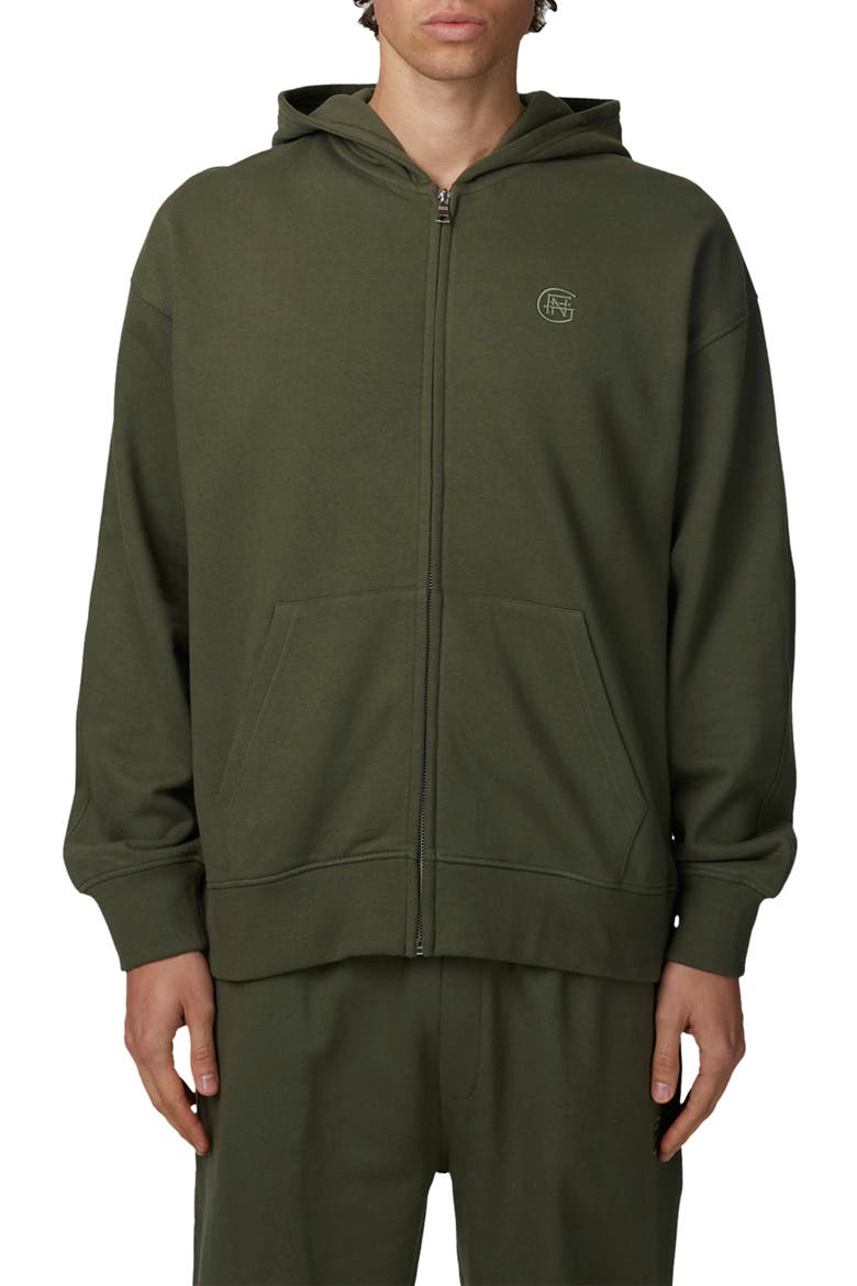 Oversized Halftone Hoodie, Main, color, Green