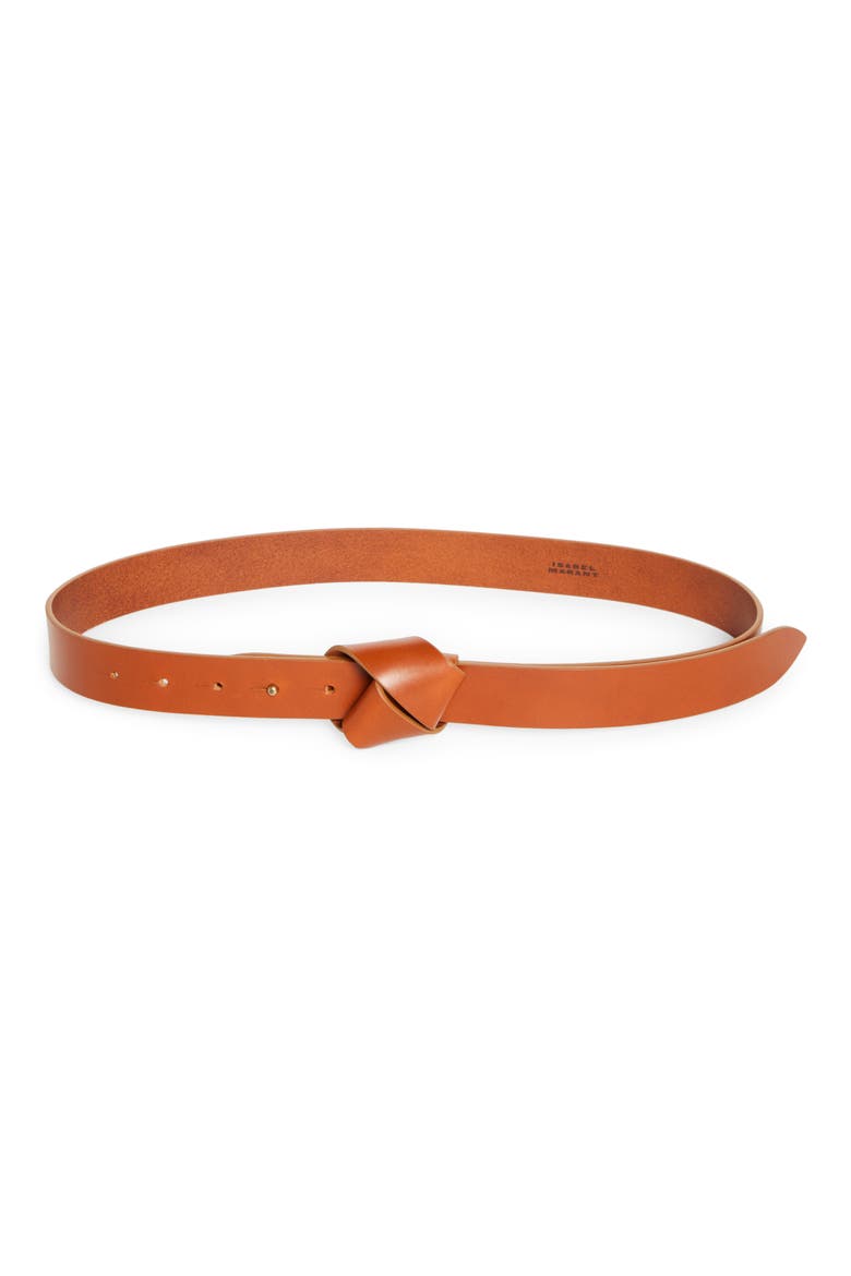 Kassio Knotted Leather Belt, Main, color, NATURAL
